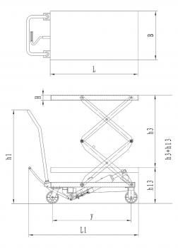 Hydraulic double scissor lift table Bernardo BS 700 D