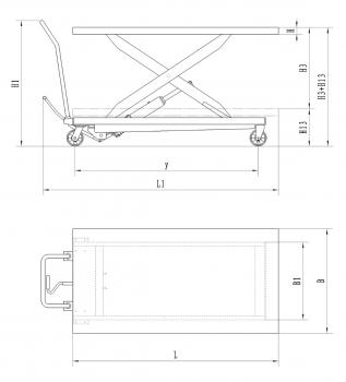 Hydraulik-Scherenhubtische mit großer Tischplatte Bernardo TG 500