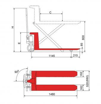 Manueller Scherenhubwagen Bernardo SHW 1000 T