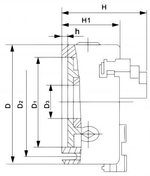 3-Backenfutter aus Guss Bernardo Standard-3-Backenfutter DK11-315
