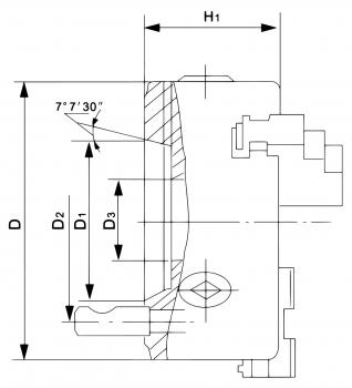 3-Backenfutter aus Guss Bernardo Standard-3-Backenfutter DK11-250/D8