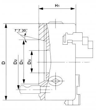 4-Backenfutter aus Guss Bernardo Standard-4-Backenfutter DK12-315/D8