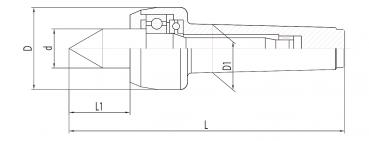 Live center / Ball nose live center Bernardo High performance live center NCK-A MT 4