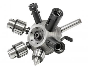 Clamping devices for tools Bernardo 6 station revolving tailstock turret MT 3