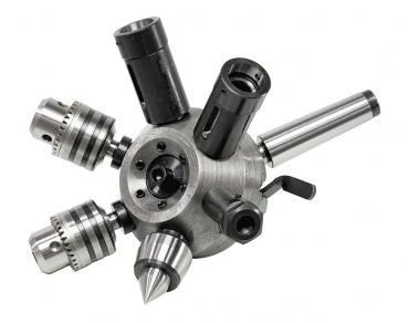 Clamping devices for tools Bernardo 6 station revolving tailstock turret MT 4