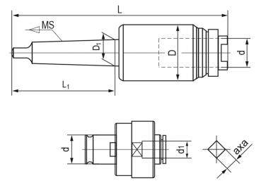 Accessories for drilling machine Bernardo Quick change drilling and tapping chuck set MT 4 / M12 - M24