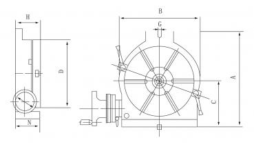 Rotary table / Tiltable table / Cross table Bernardo Horizontal & vertical rotary table HV 16
