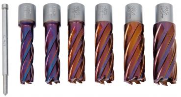 Zubehör Magnet-Kernbohrmaschine Bernardo HSSCO5-Kernbohrer-Set CDL, nACO-beschichtet, 14 - 24 mm, Bohrtiefe 50 mm