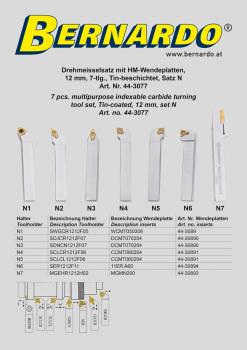 Drehmeisselsätze Bernardo Drehmeisselsatz mit HM-Wendeplatten, 12 mm, Satz N