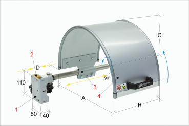 Protective devices for lathe Bernardo PTO 03/400