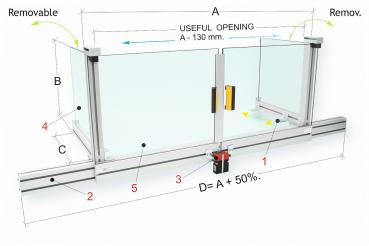 Protective devices for installation on the Bernardo PFR 40/650 machine table