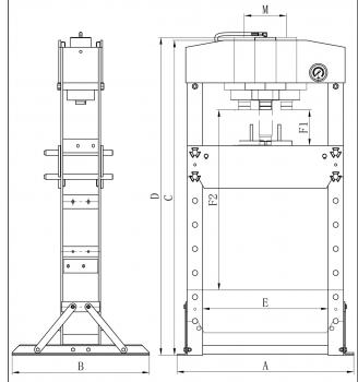 Pneumatische Werkstattpressen Bernardo PWK 100 F