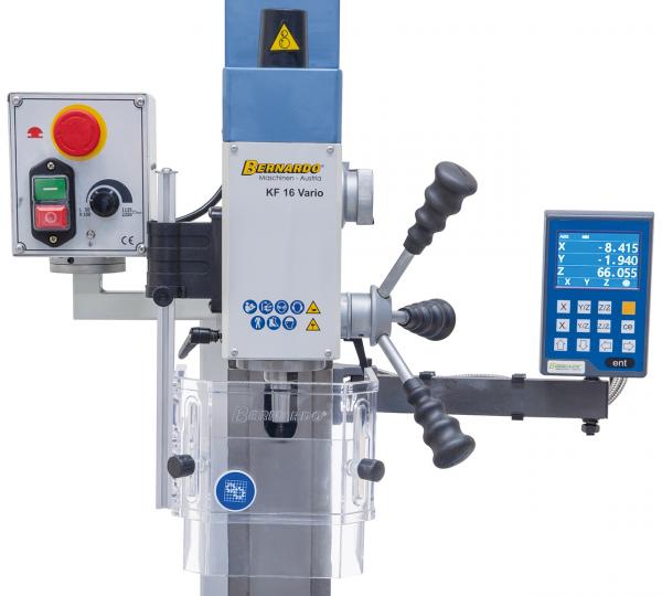 Bohr- und Fräsmaschine Bernardo KF 16 Vario inkl. 3-Achs Digitalanzeige DT 40