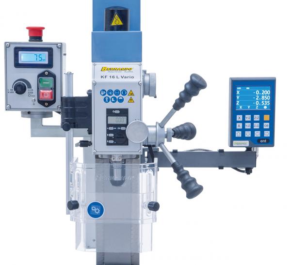 Bohr- und Fräsmaschine Bernardo KF 16 L Vario inkl. 3-Achs Digitalanzeige DT 40