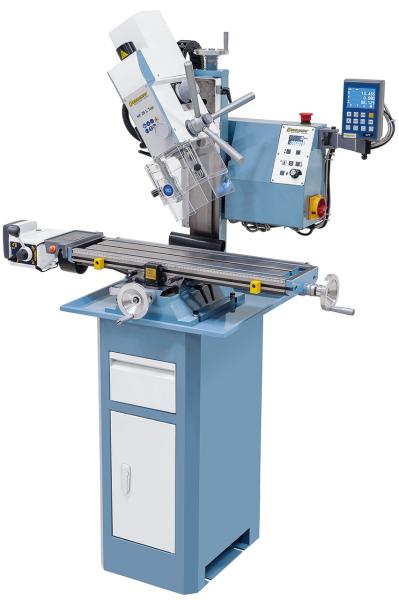 Drilling and milling machine Bernardo KF 26 L Top with table feed and 3-axis digital readout DT 40