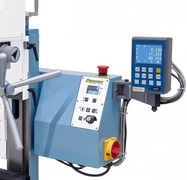 Drilling and milling machine Bernardo KF 26 L Top with table feed and 3-axis digital readout DT 40