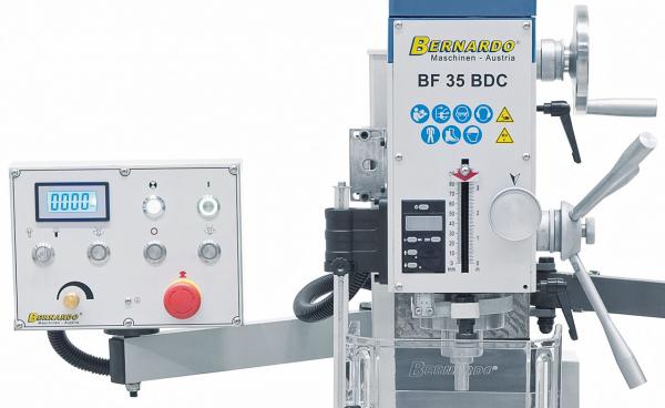 Bohr- und Fräsmaschine Bernardo BF 35 BDC mit Vorschub inkl. 3-Achs-Digitalanzeige