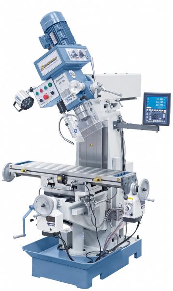 Bohr- und Fräsmaschine Bernardo KF 60 inkl. 3-Achs-Digitalanzeige ES-12 H und Vorschub für x/y-Achse