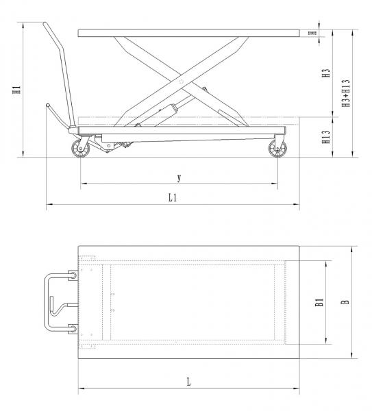 Hydraulik-Scherenhubtische mit großer Tischplatte Bernardo TG 1000