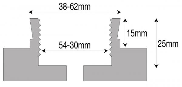 Clamping chucks Bernardo Dovetail jaws type B (dovetail outside, striated inside) f. chuck M 70