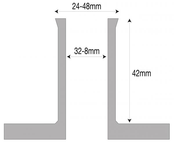 Clamping chucks Bernardo Extended dovetail jaws with square hole f. chuck M 70