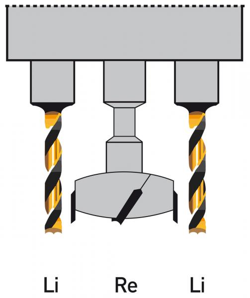 Drill heads Bernardo Drill head 43 mm for window handles with collet for drilling machine