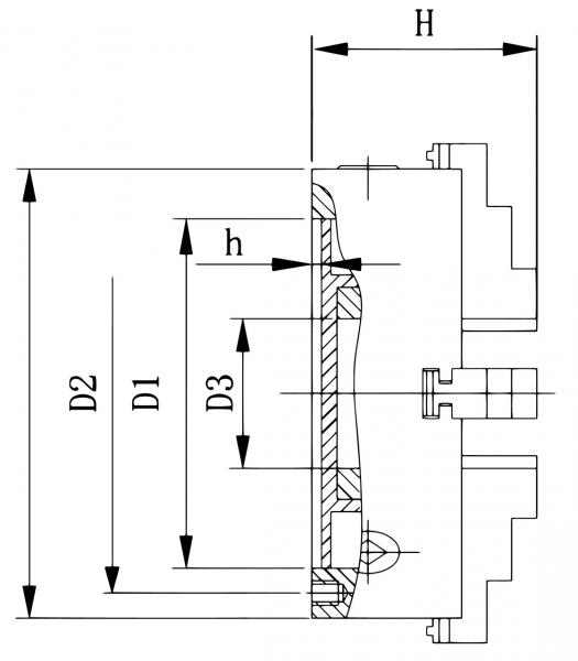 4-Backenfutter aus Guss Bernardo Standard-4-Backenfutter DK12-315