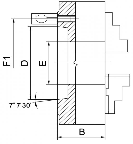 3-Backenfutter aus Stahl Bernardo Präzisions-3-Backenfutter PO3-400/D11