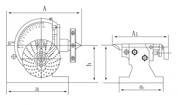 Rotary table / Tiltable table / Cross table Bernardo Semi-universal dividing head BS-0