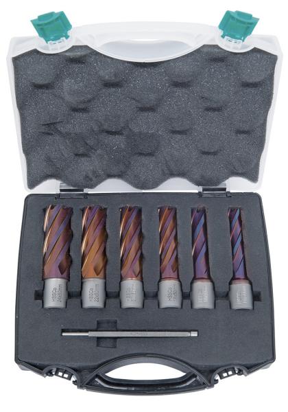 Zubehör Magnet-Kernbohrmaschine Bernardo HSSCO5-Kernbohrer-Set CDL, nACO-beschichtet, 14 - 24 mm, Bohrtiefe 50 mm