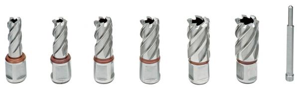 Zubehör Magnet-Kernbohrmaschine Bernardo HSS-Standard Kernbohrer-Set KBK, 13 - 22 mm, Bohrtiefe 30 mm