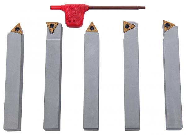 Turning tools sets Bernardo Indexable carbide turning tool set, 12 mm, 5 pcs.