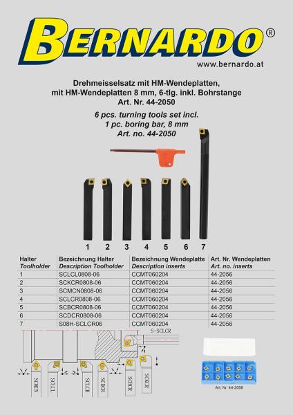 Drehmeisselsätze Bernardo Drehmeißelsatz 6-tlg., inkl. Bohrstange, 8 mm