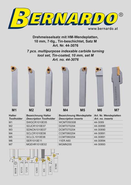 Drehmeisselsätze Bernardo Drehmeisselsatz mit HM-Wendeplatten, 10 mm, Satz M