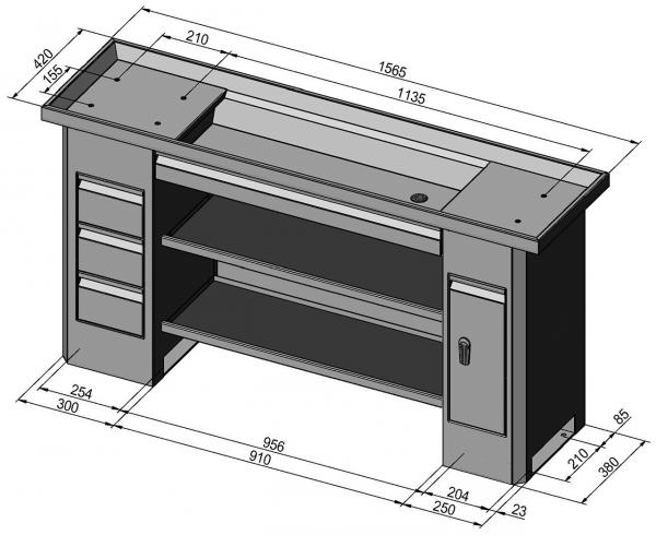 Untergestell für Drehmaschine Bernardo Untergestell D12 Deluxe für Profi 880 G Vario / Profi 900 Vario