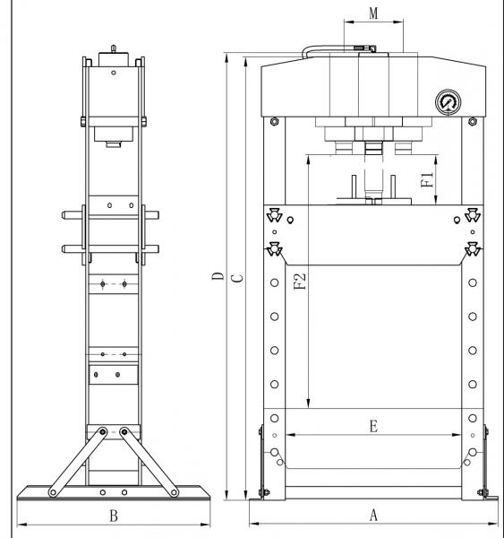 Pneumatische Werkstattpressen Bernardo PWK 100 F